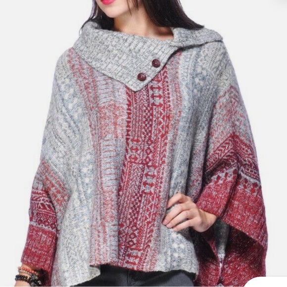 Free People Alpaca blend poncho sweater - Picture 3 of 9
